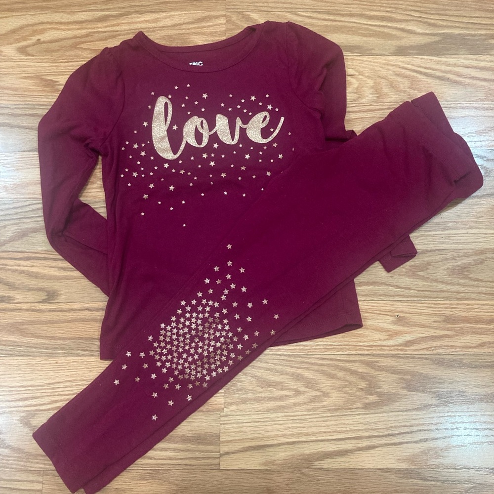 Epic thread burgundy long sleeve set  size 5